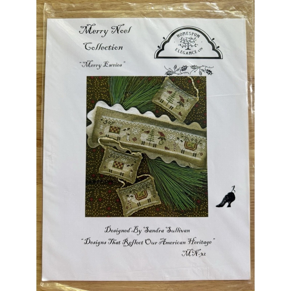 Homespun Elegance LTD Merry Noel Collection MERRY EWEIES Cross Stitch Chart NEW